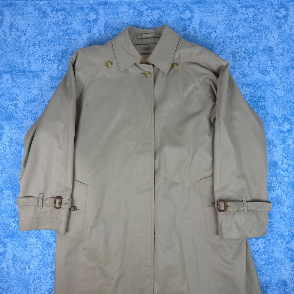 Vintage Burberrys Trench Coat Tan Beige Nova Check Wool Liner Mens Long Jacket